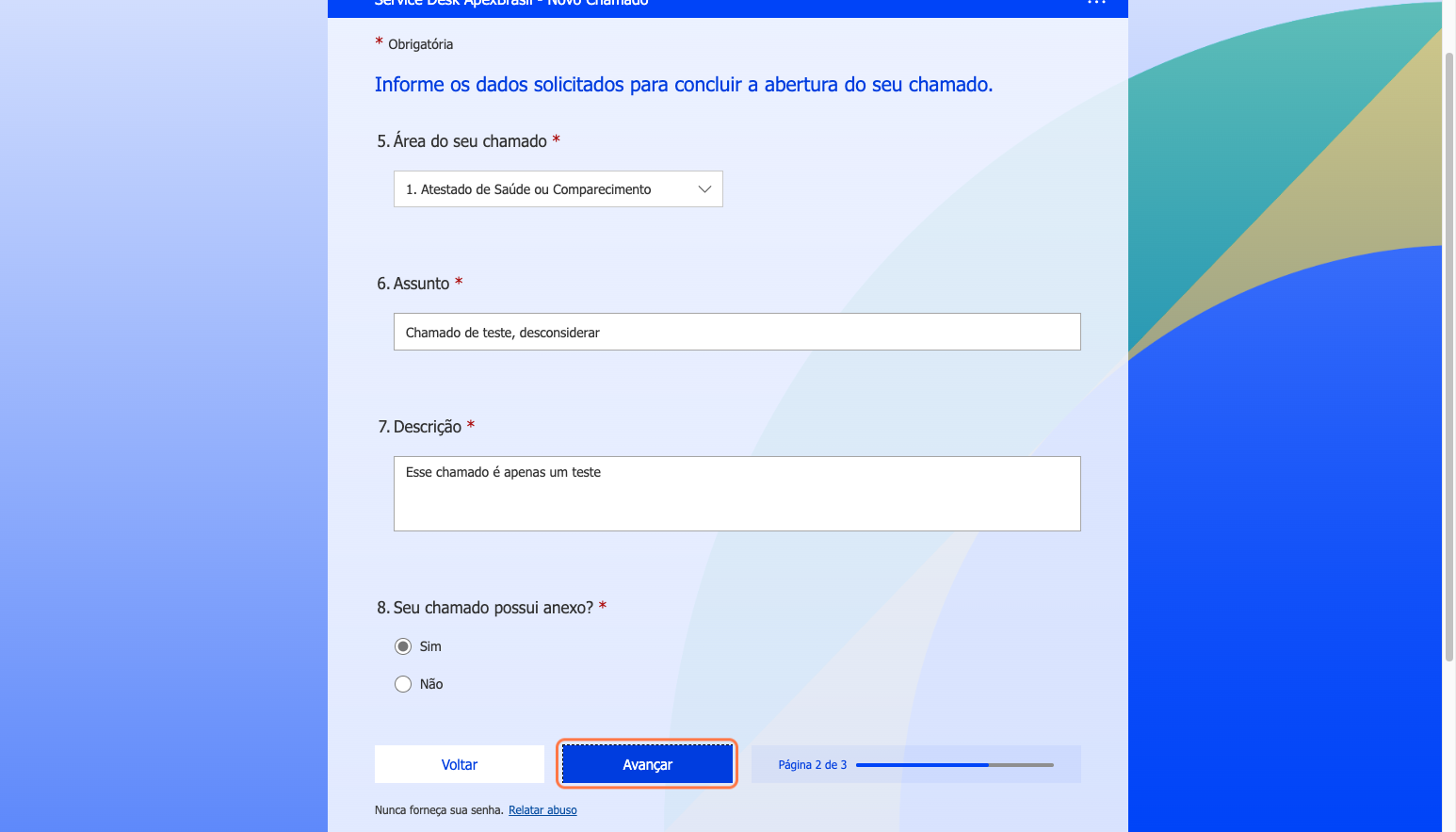 Clique em Avançar